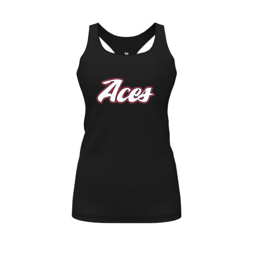 [CUS-DFW-RCBK-PER-BLK-FYS-LOGO2] Racerback Tank Top (Female Youth S, Black, Logo 2)
