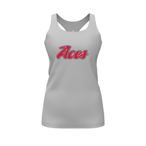 [CUS-DFW-RCBK-PER-GRY-FYS-LOGO1] Racerback Tank Top (Female Youth S, Gray, Logo 1)