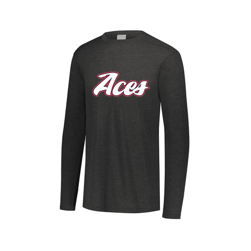 [FTLCUBBK-AXS-LOGO2] Decker Men's Tri-Blend T-Shirt - Long Sleeve (Adult XS, Black, Logo 2)