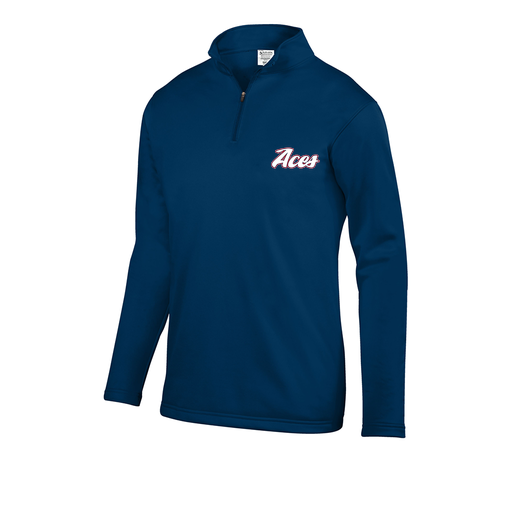 [FOLQFFNV-AS-LOGO2] Decker Men's FlexFleece 1/4 Zip (Adult S, Navy, Logo 2)