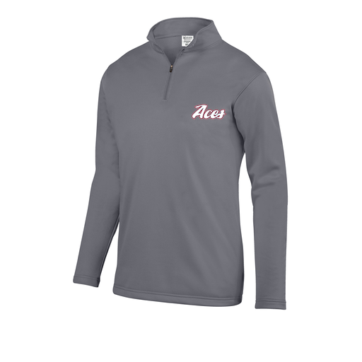 [FOLQFFGY-AS-LOGO2] Decker Men's FlexFleece 1/4 Zip (Adult S, Gray, Logo 2)
