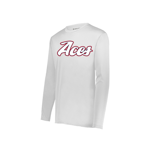 [222823.005.S-LOGO2] Youth LS Smooth Sport Shirt (Youth S, White, Logo 2)