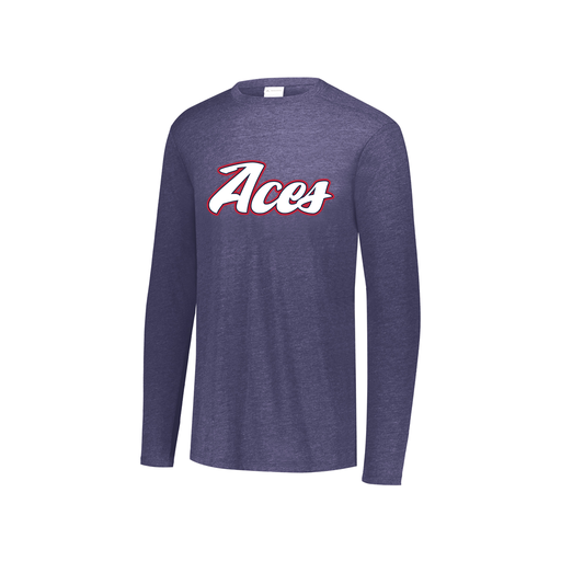 [FTLCUBNV-YS-LOGO2] Decker Youth Tri-Blend T-Shirt - Long Sleeve (Youth S, Navy, Logo 2)