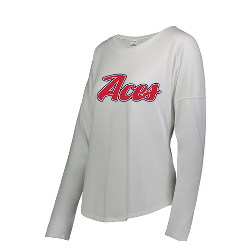 [FTLCUBWH-FAS-LOGO1] Decker Women's Tri-Blend T-Shirt - Long Sleeve (Female Adult S, White, Logo 1)
