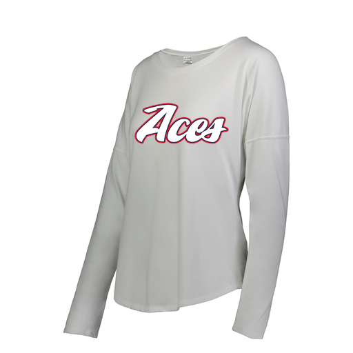 [FTLCUBWH-FAS-LOGO2] Decker Women's Tri-Blend T-Shirt - Long Sleeve (Female Adult S, White, Logo 2)