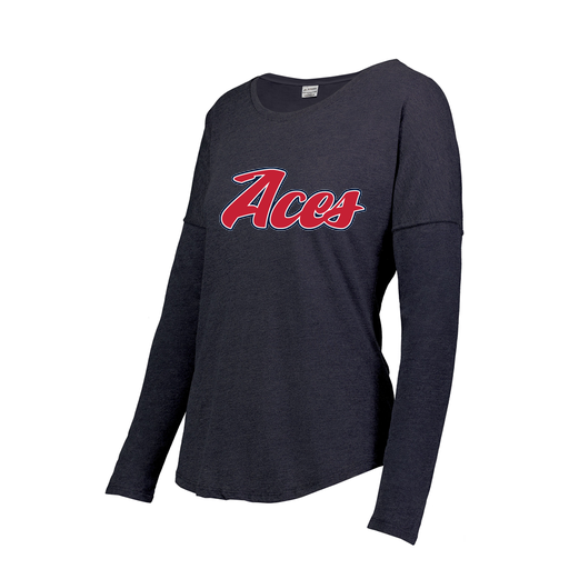 [FTLCUBNV-FAS-LOGO1] Decker Women's Tri-Blend T-Shirt - Long Sleeve (Female Adult S, Navy, Logo 1)