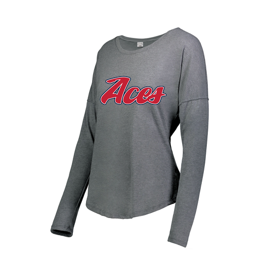 [FTLCUBGY-FAS-LOGO1] Decker Women's Tri-Blend T-Shirt - Long Sleeve (Female Adult S, Gray, Logo 1)