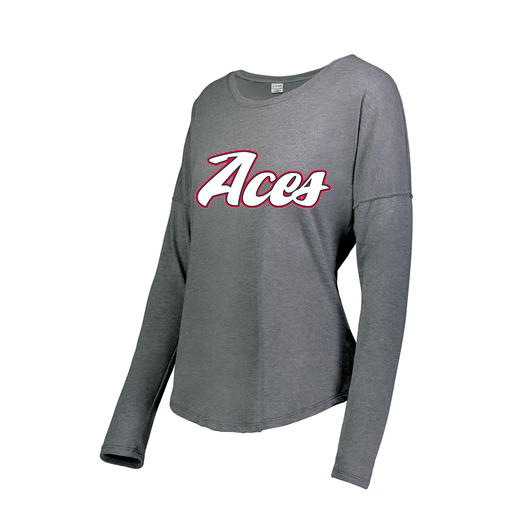 [FTLCUBGY-FAS-LOGO2] Decker Women's Tri-Blend T-Shirt - Long Sleeve (Female Adult S, Gray, Logo 2)